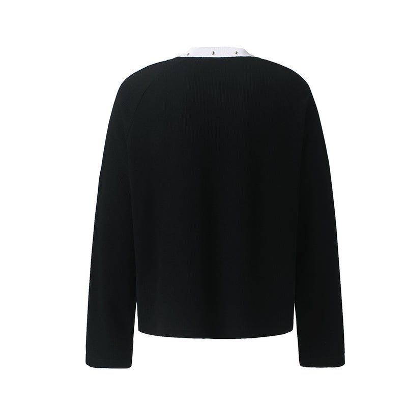 Long Sleeve Waffle-Knit Star Patch Graphic Shirt – GLFSMADE 1987 Studded Collar