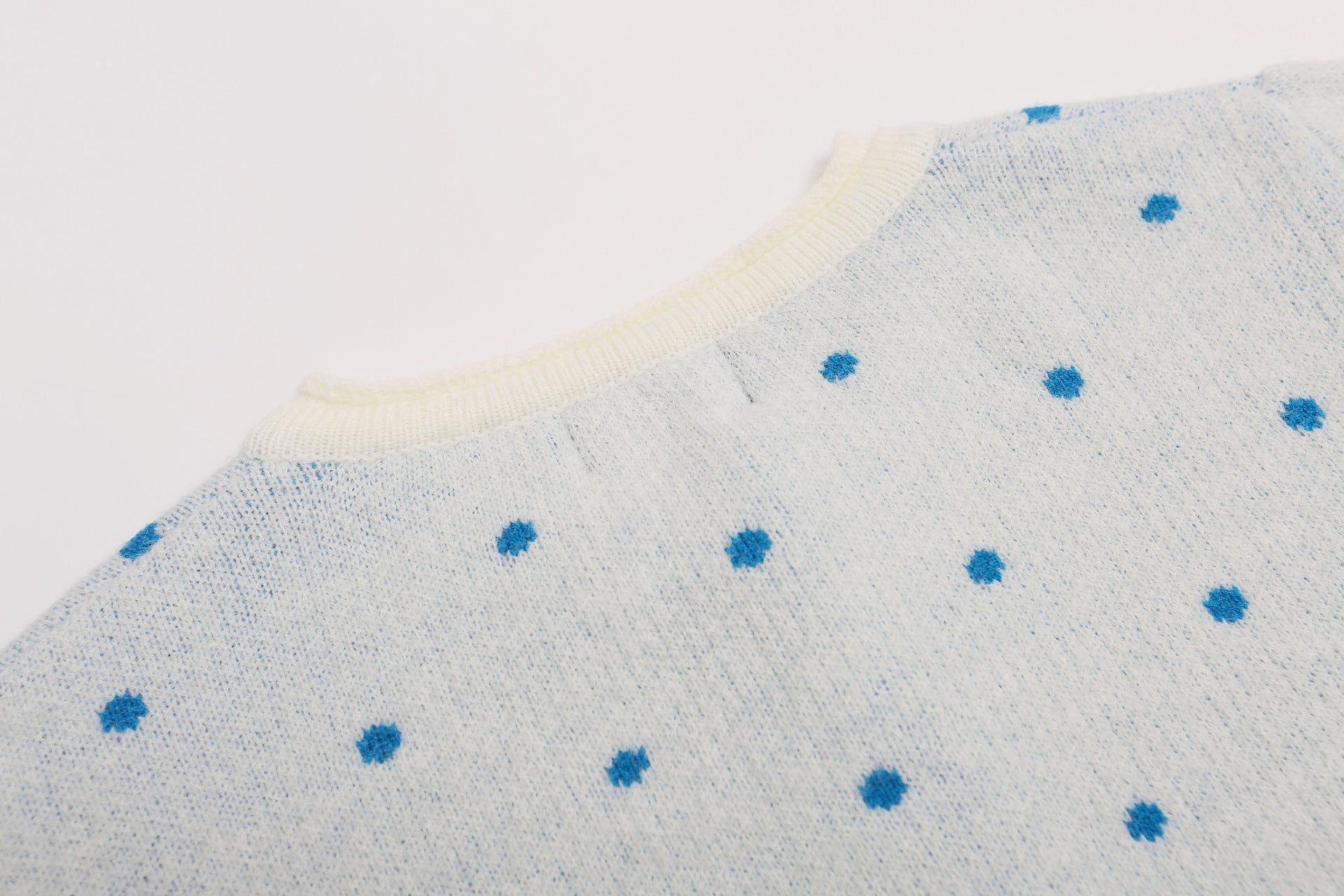 Polka Dot Knit Cardigan Sweater – Cropped Button-Up Vintage Style