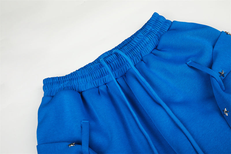 Star Studded Belt Wide Leg Sweatpants – Oversized High Street Baggy Trousers