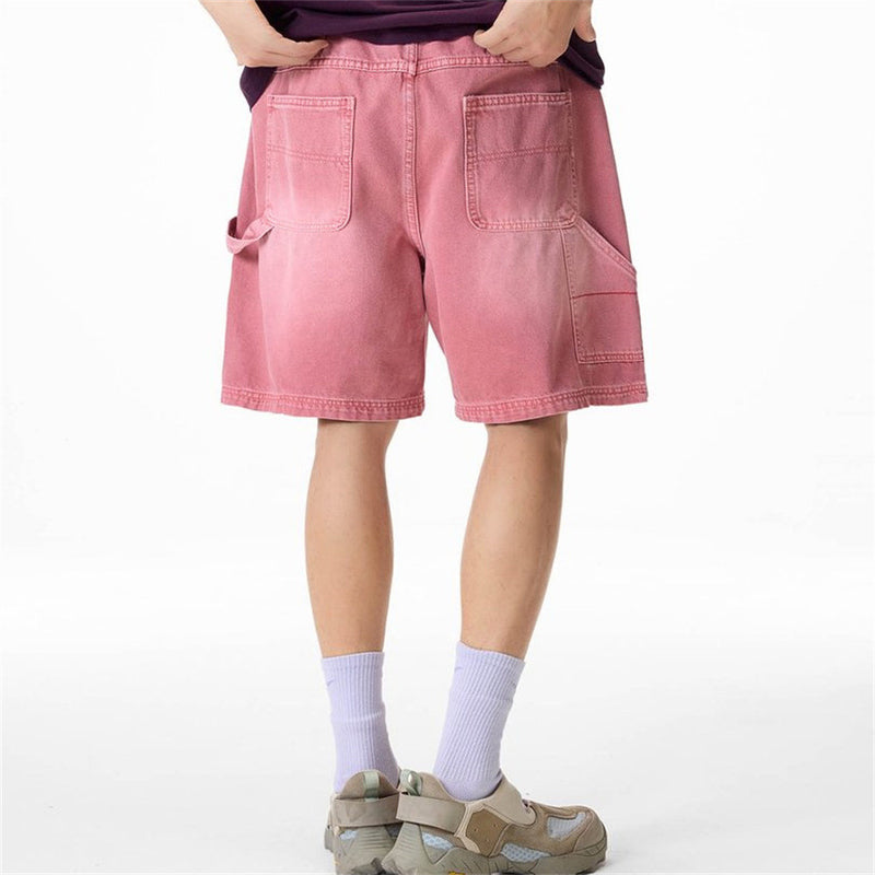 Baggy-Denimshorts für Herren – gewaschene Carpenter-Style-Jeansshorts für Streetwear