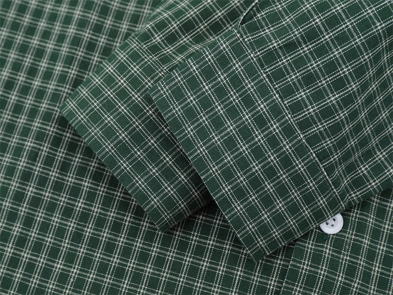 Men's Oversized Plaid Graphic Button-Up Shirt – Vintage Distressed Print Long