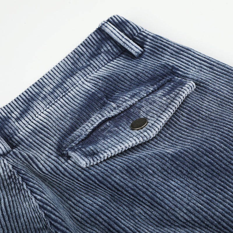 Herren-Cargohose aus Cord – Weites Bein, viele Taschen, Vintage-Washed-Look