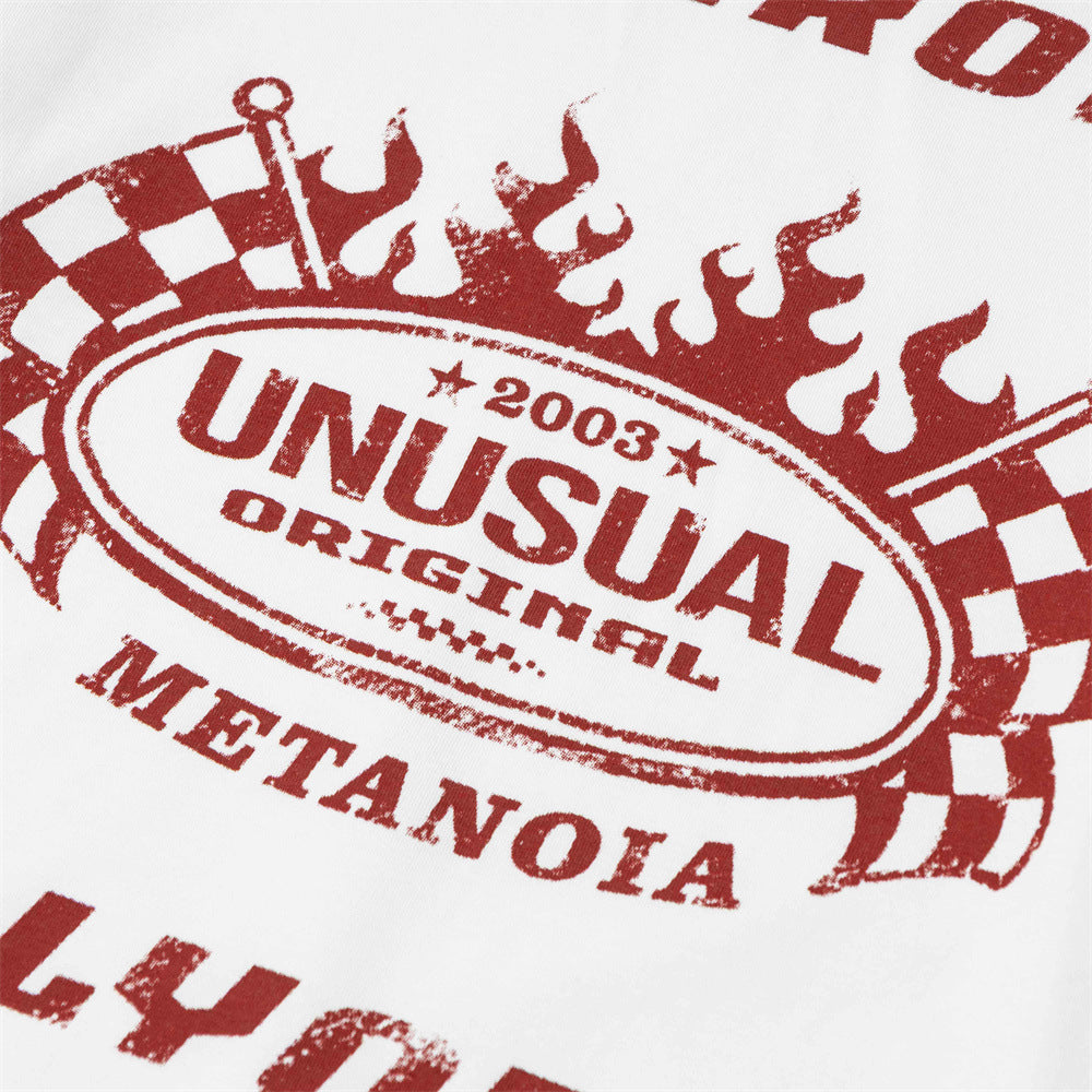 Kairos Unusual Original Graphic Long Sleeve Tee – Relaxed Fit Racing Print