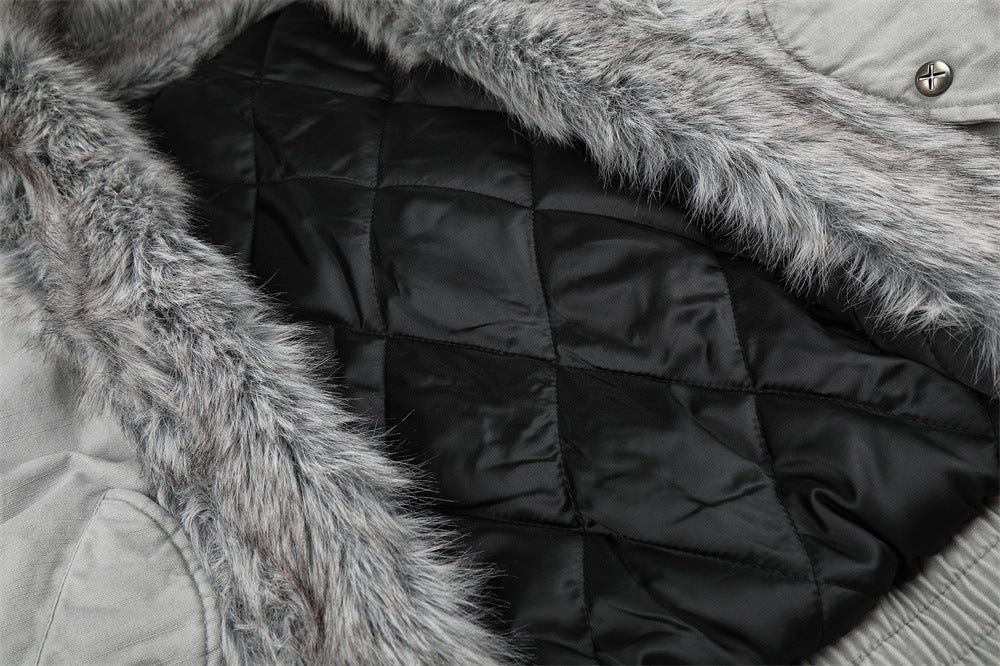 Men's Studded Bomber Jacket with Faux Fur Collar – High Street Winter Coat