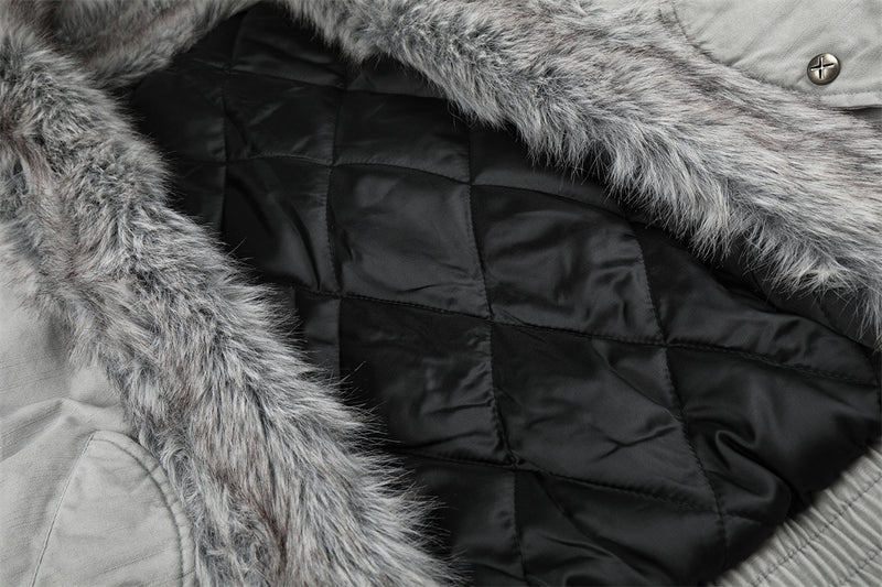 Men's Studded Bomber Jacket with Faux Fur Collar – High Street Winter Coat