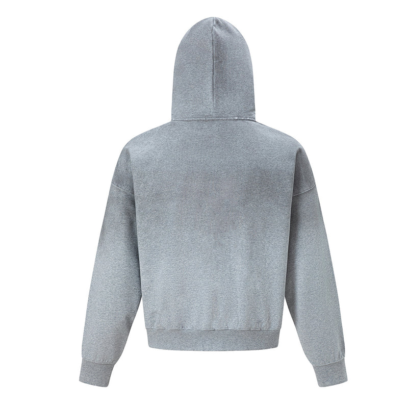Sweat à capuche zippé drapeau américain usé – Streetwear vintage délavé