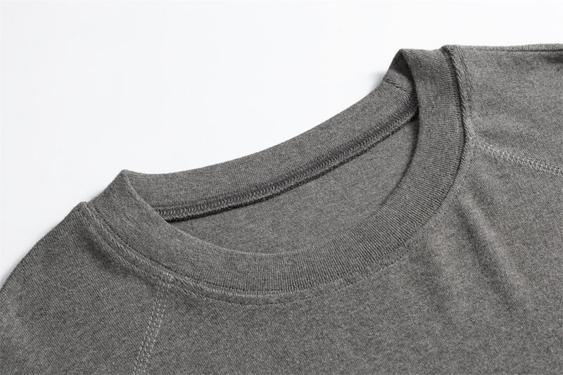 Men's Oversized Long Sleeve Raglan T-Shirt – Relaxed Fit Solid Crew Neck Top