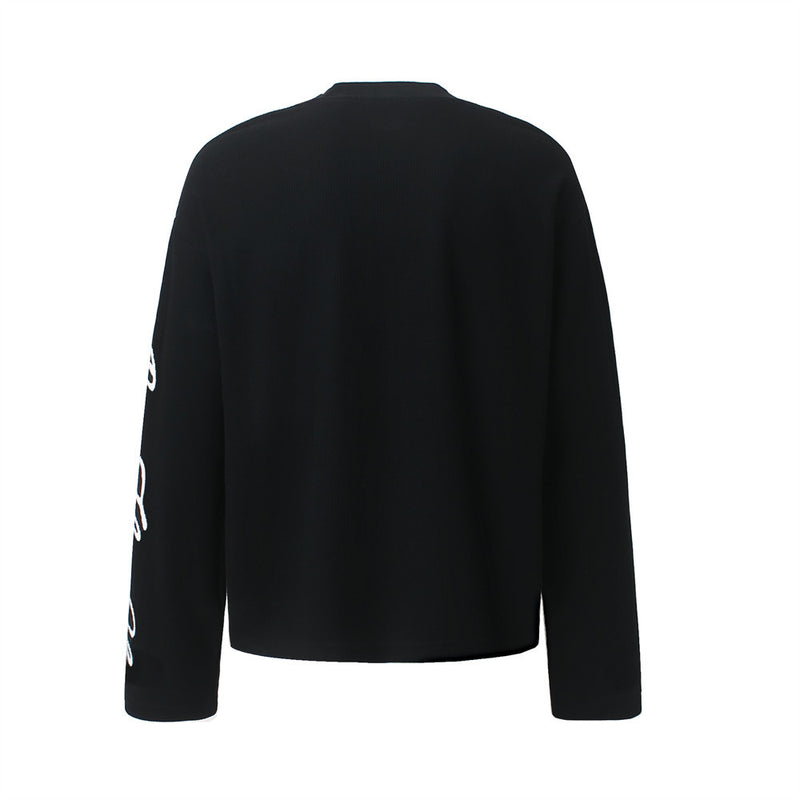 GLFSTM New York Graphic Long-Sleeve Waffle-Knit Tee – Oversized Crew Neck