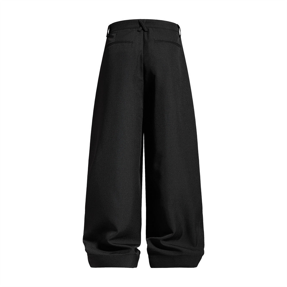 Herrenhose mit weitem Bein und Bundfalten – Loose Fit, unifarben