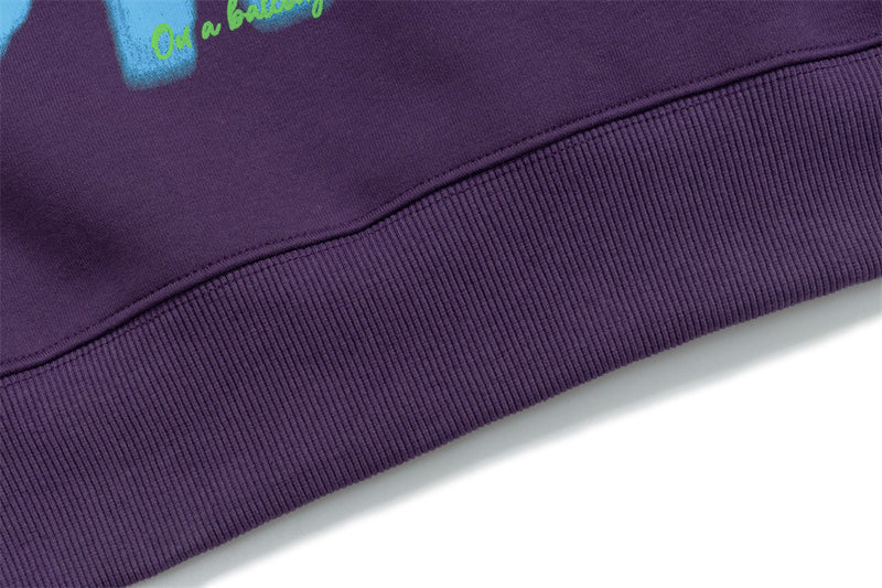 Sudadera con capucha extragrande y estampado gráfico para hombre — Diseño de letras llamativas y parche de oso