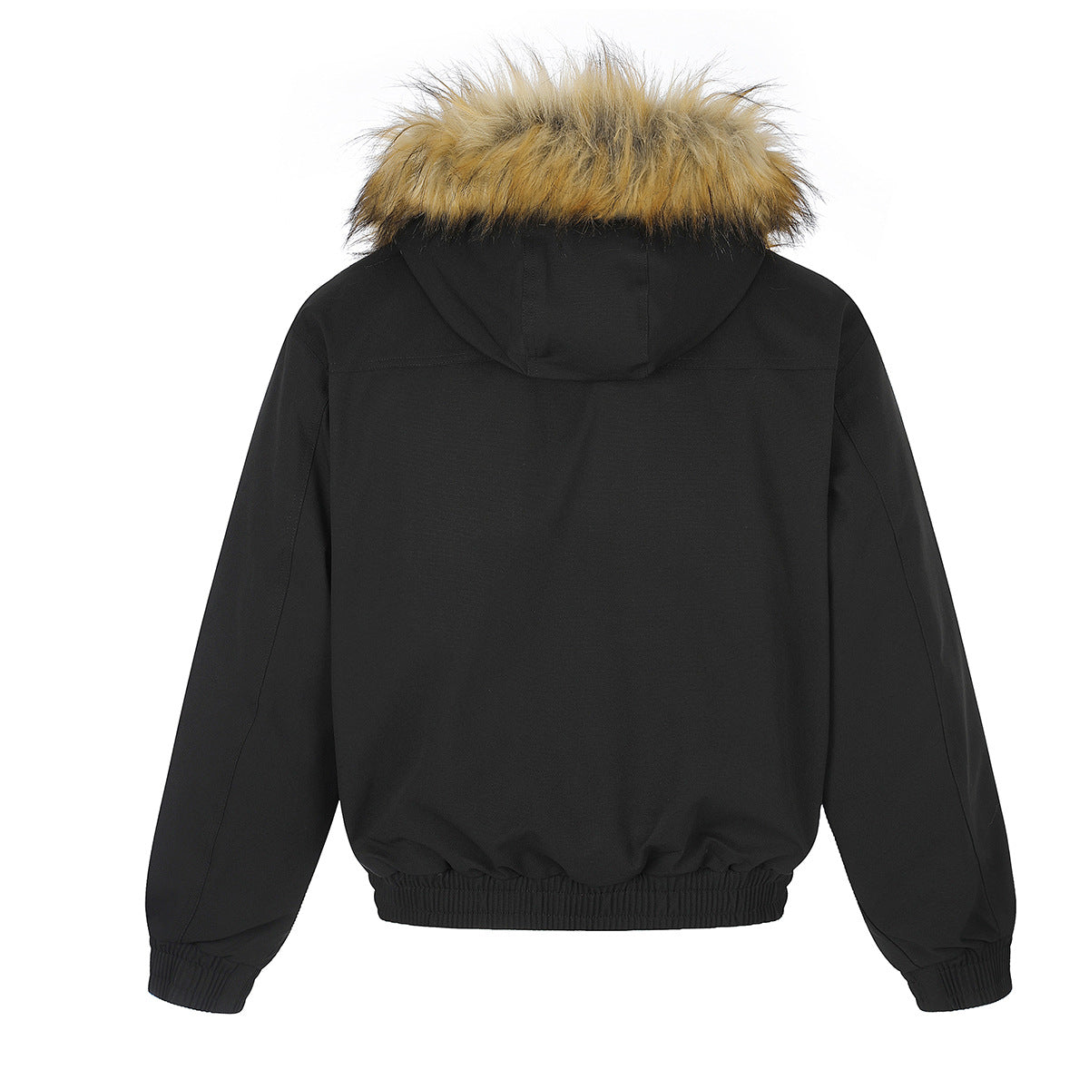 Fur Collar Padded Bomber Jacket – Vintage American Streetwear Winter Coat