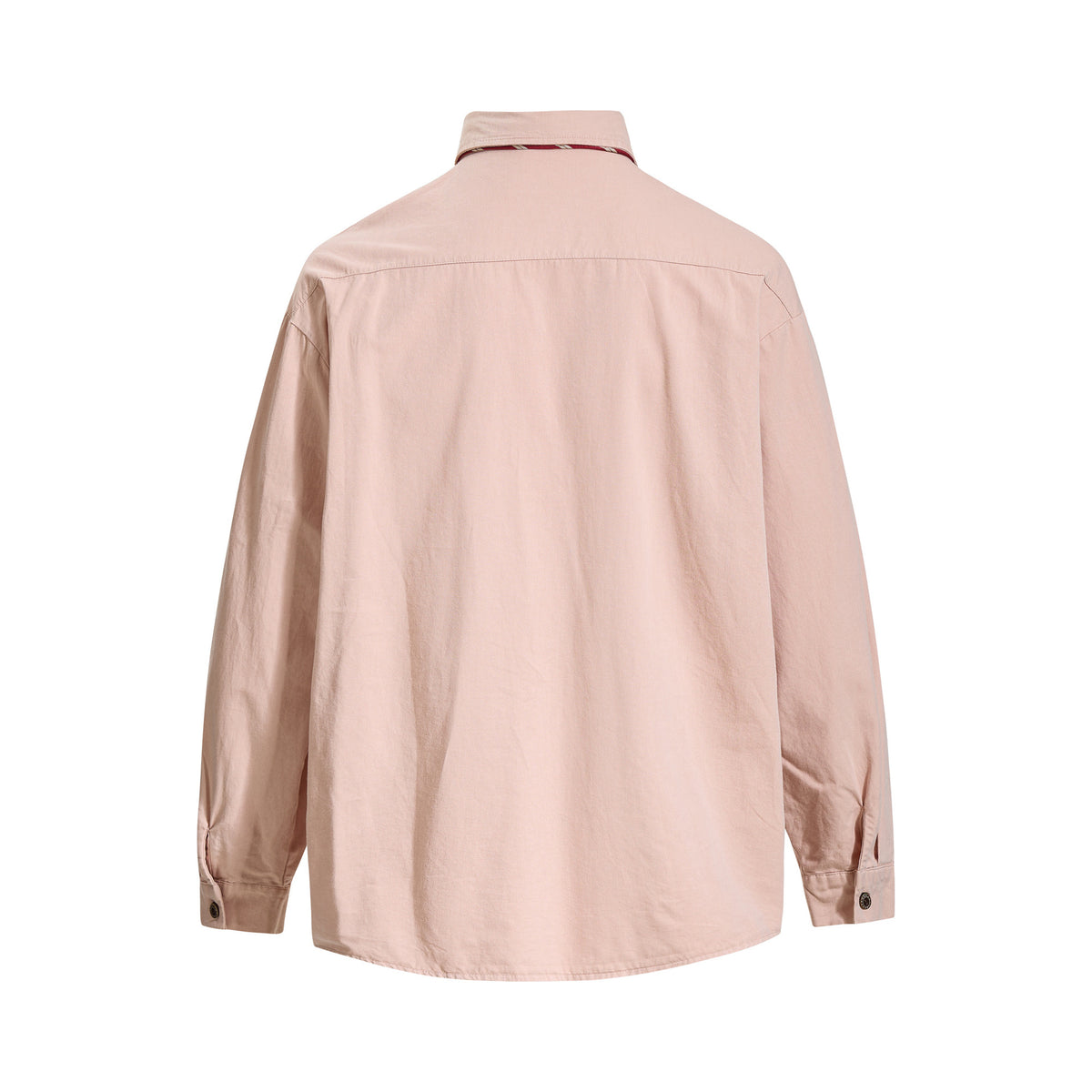 Tan Long Sleeve Shirt with Detachable Tie – Heart & Hook Embroidered Campus