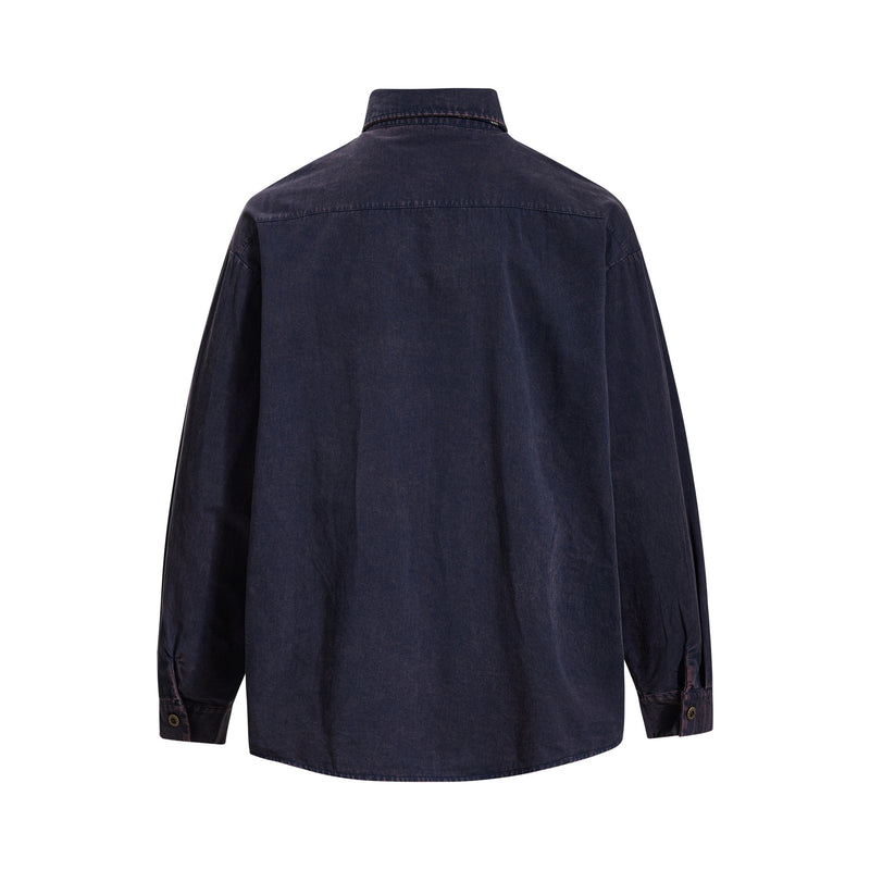 Tan Long Sleeve Shirt with Detachable Tie – Heart & Hook Embroidered Campus