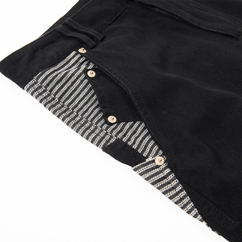 Wide-Leg Cargo Pants with Contrast Stripe Pockets – Men's Relaxed Straight