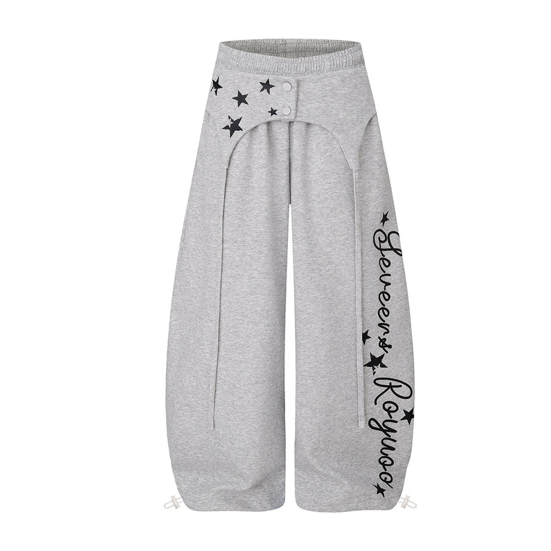 Wide-Leg Star Print Sweatpants – Hip-Hop Streetwear Baggy Jogger Pants