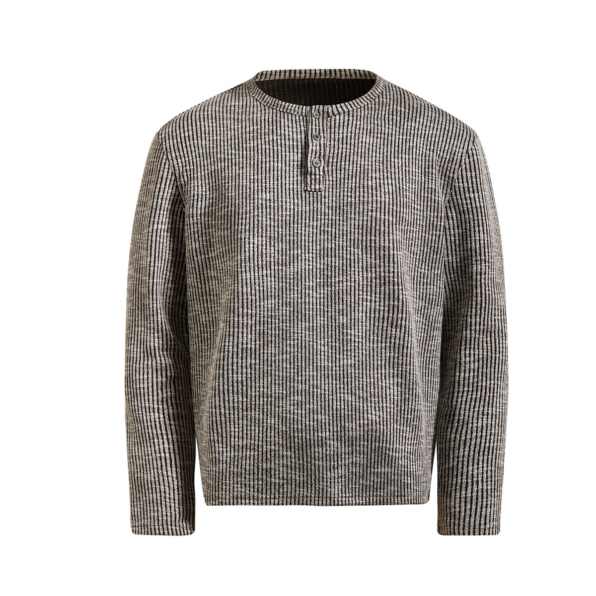 Men's Ribbed Henley Long Sleeve Tee – Vintage Old Money Style