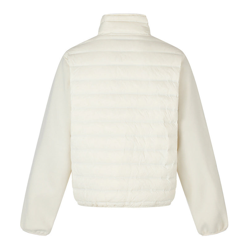 Men's Asymmetric Stand Collar Quilted Down Jacket – Diagonal Placket Puffer Coat