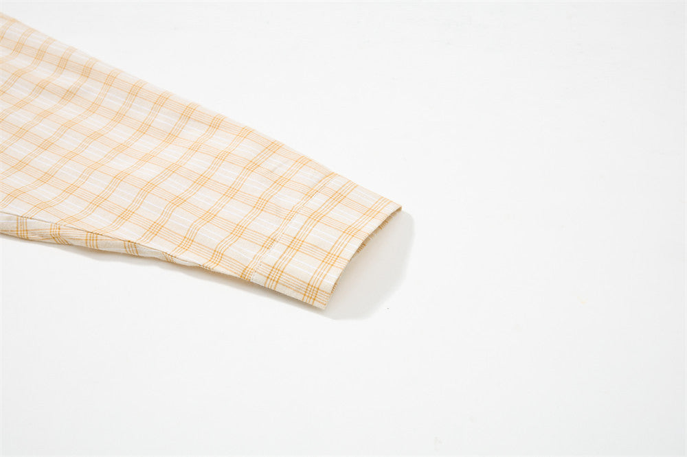 Plaid Long Sleeve Button-Up Shirt – Relaxed Fit Flannel Check