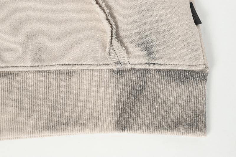 Deconstructed Asymmetric Zip Hoodie – Washed Oversized American Streetwear