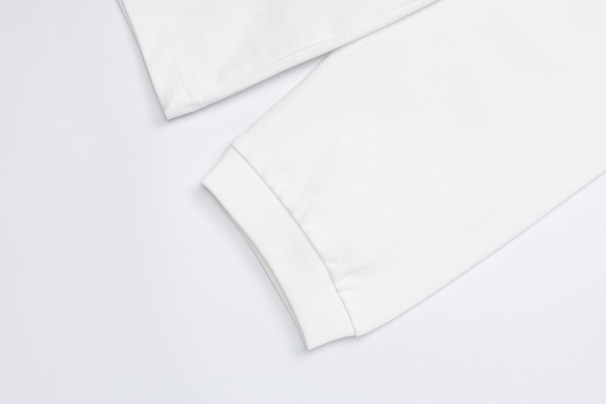 T-shirt manches longues à imprimé lettres gothiques – Col rond streetwear américain vintage