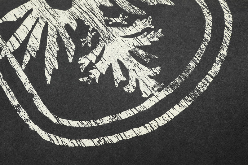 Karukama Eagle Crest Washed Long-Sleeve Tee – Distressed Graphic Black