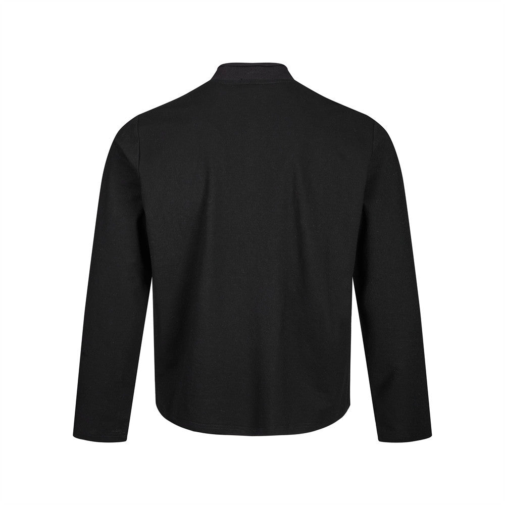 Men's Long Sleeve Shirt – Mandarin Collar Half-Button Henley