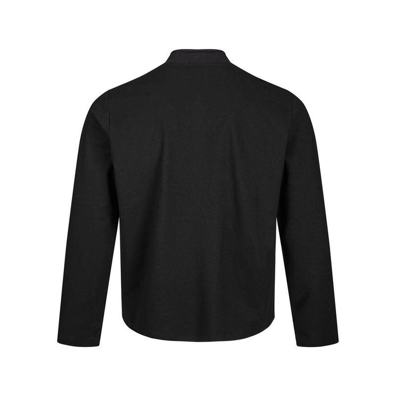 Men's Long Sleeve Shirt – Mandarin Collar Half-Button Henley