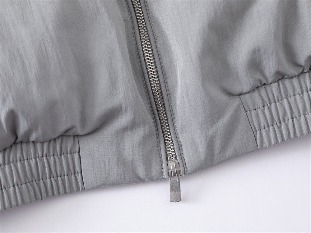 Men's Padded Stand-Collar Bomber Jacket with Double-Pull Zip