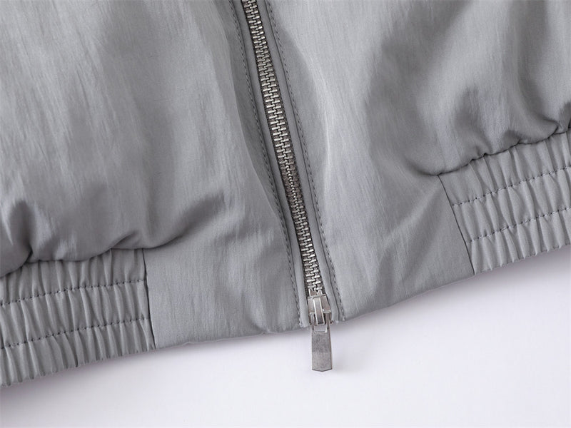 Men's Padded Stand-Collar Bomber Jacket with Double-Pull Zip
