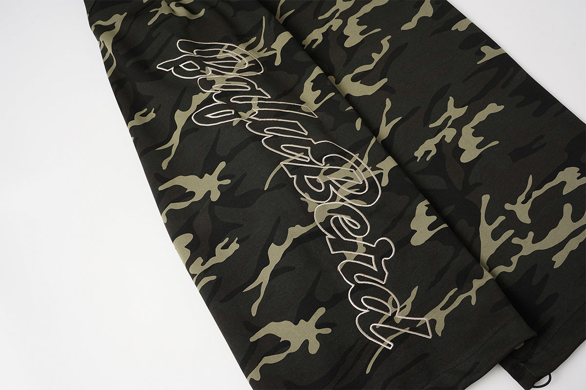 Wide-Leg Camo Sweatpants – Baggy Streetwear Joggers with Drawstring Waist
