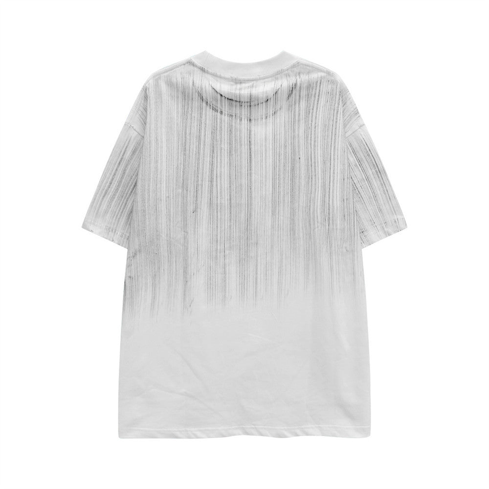 Graffiti Ink Splash Rhinestone Logo Oversized T-Shirt