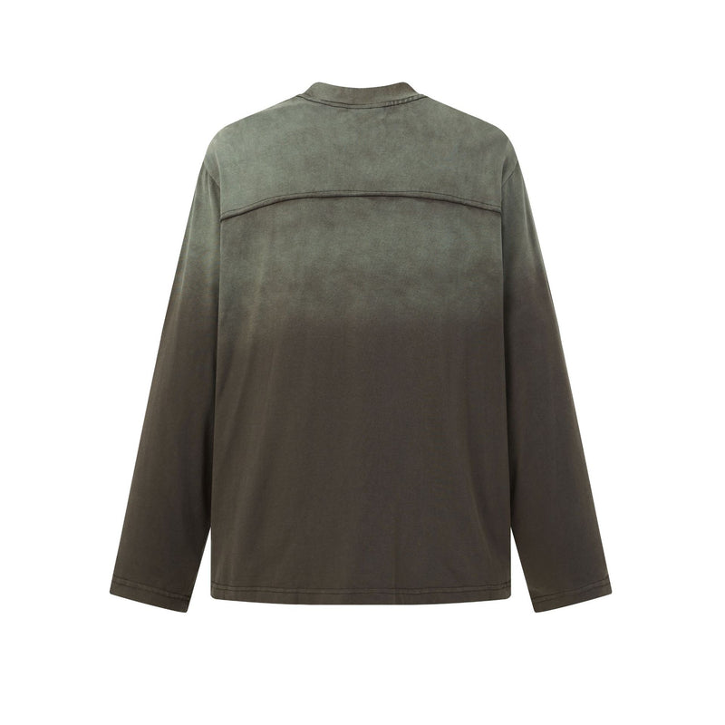 Langarm-Sweatshirt mit Farbverlauf, Washed-Finish und Tunnelzugsaum