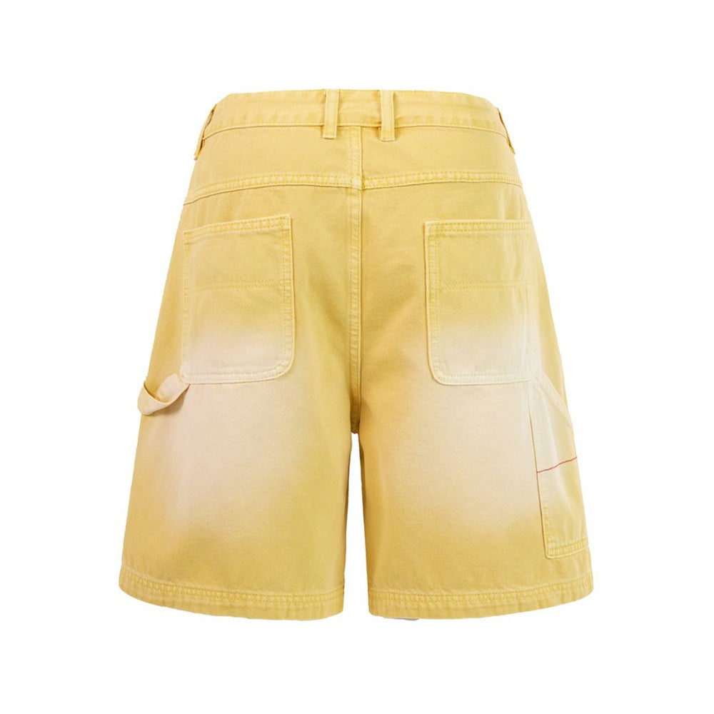 Baggy-Denimshorts für Herren – gewaschene Carpenter-Style-Jeansshorts für Streetwear
