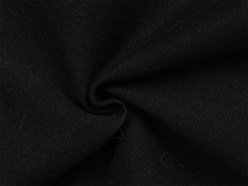 Jean flare noir homme avec détails cloutés et poches arrière en similicuir PU
