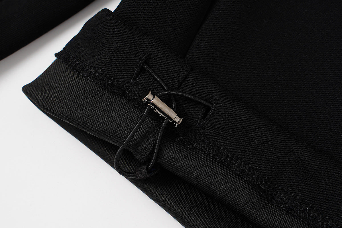 Wide Leg Sweatpants with Leopard Waistband & Pegasus Embroidery