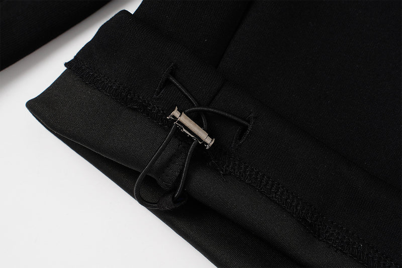 Wide Leg Sweatpants with Leopard Waistband & Pegasus Embroidery