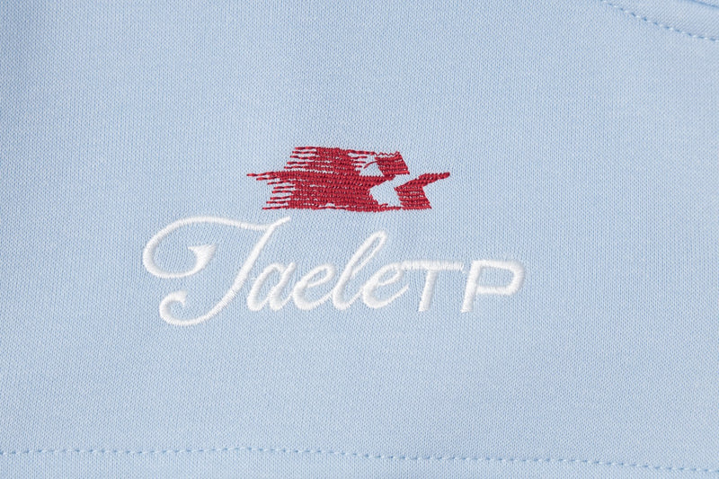 Sweat à capuche bleu zippé intégral avec patch brodé du numéro varsity 07