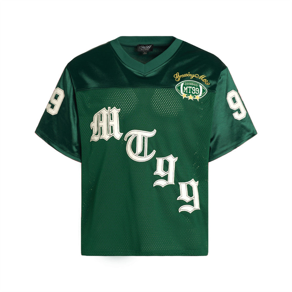 SEAKOFF Men's V Neck Tee Shirts | Gothic Football Jersey Mesh