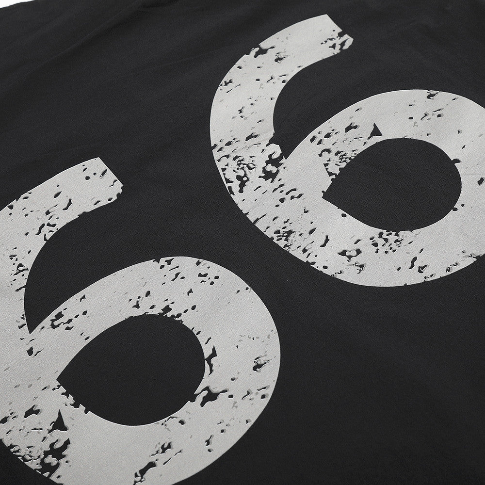 Veste de survêtement noire avec imprimé licorne ailée et motif graphique numéro 66
