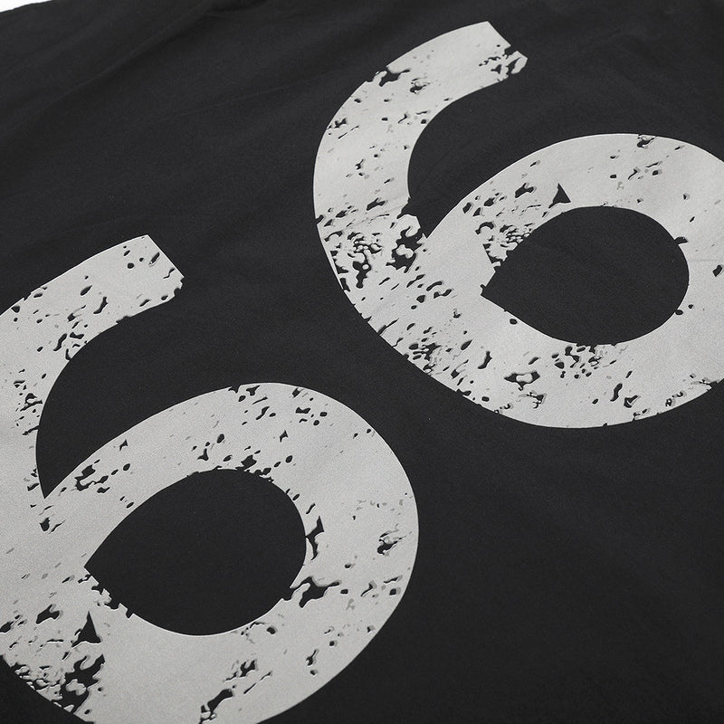 Veste de survêtement noire avec imprimé licorne ailée et motif graphique numéro 66