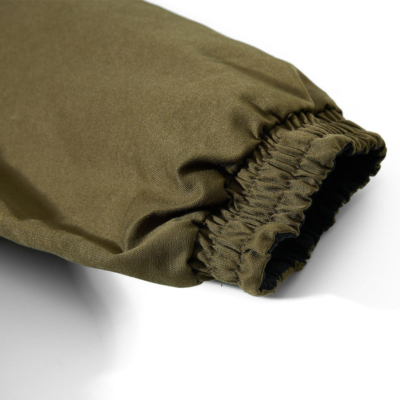 Reversible Oversized Bomber Jacket – Contrast Collar, Dual-Wear Workwear Style