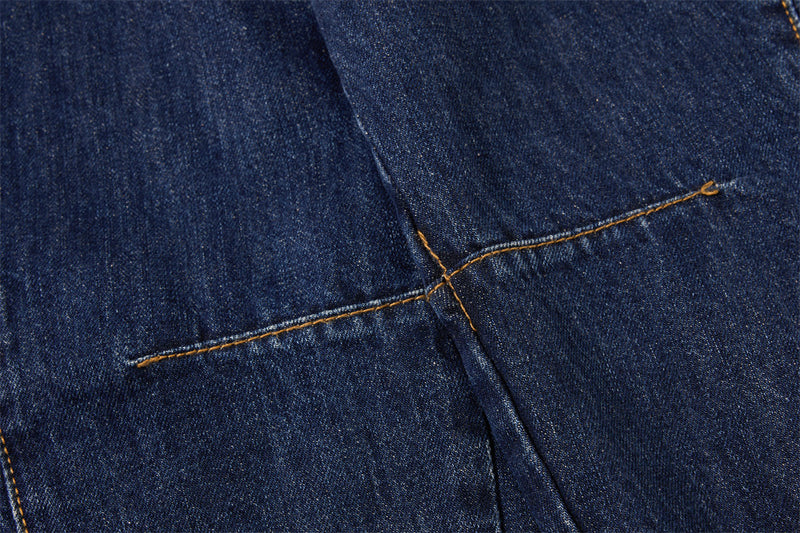 Wide-Leg-Barrel-Jeans für Herren – Deconstructed-Denim im High-Street-Stil mit Kontrast
