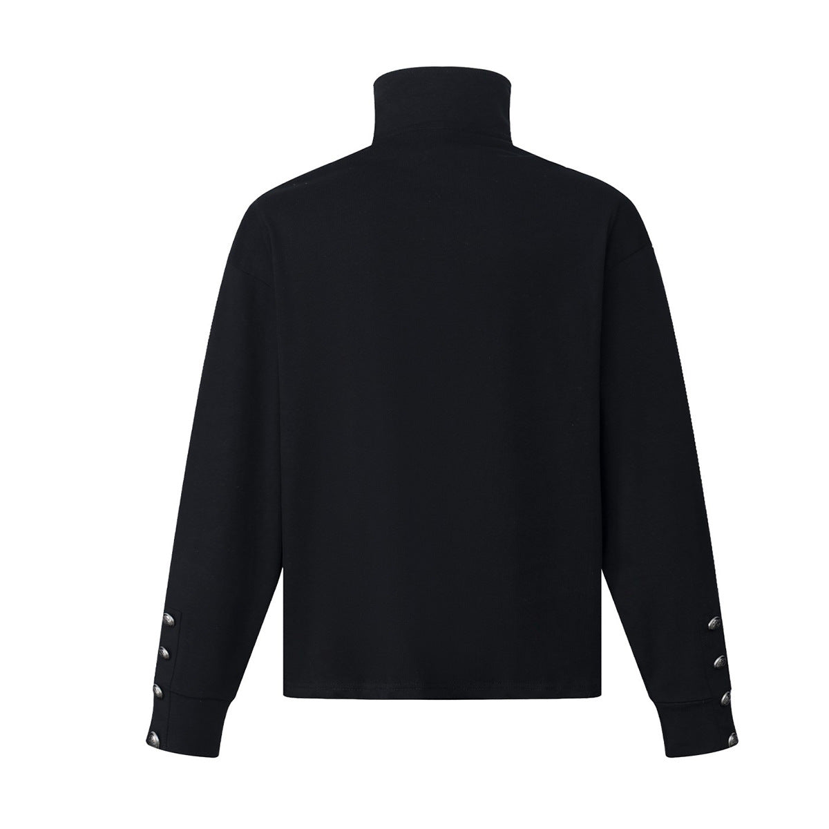 Chemise légère à manches longues, col montant, demi-zip, imprimé partition et chaîne
