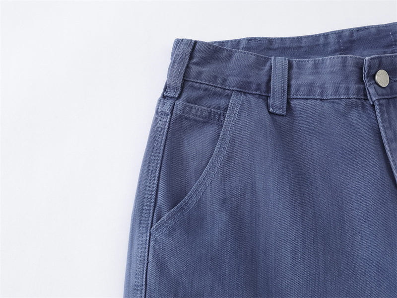 Wide-Leg Carpenter Jeans – Loose Fit Straight Denim Pants with Utility Pockets