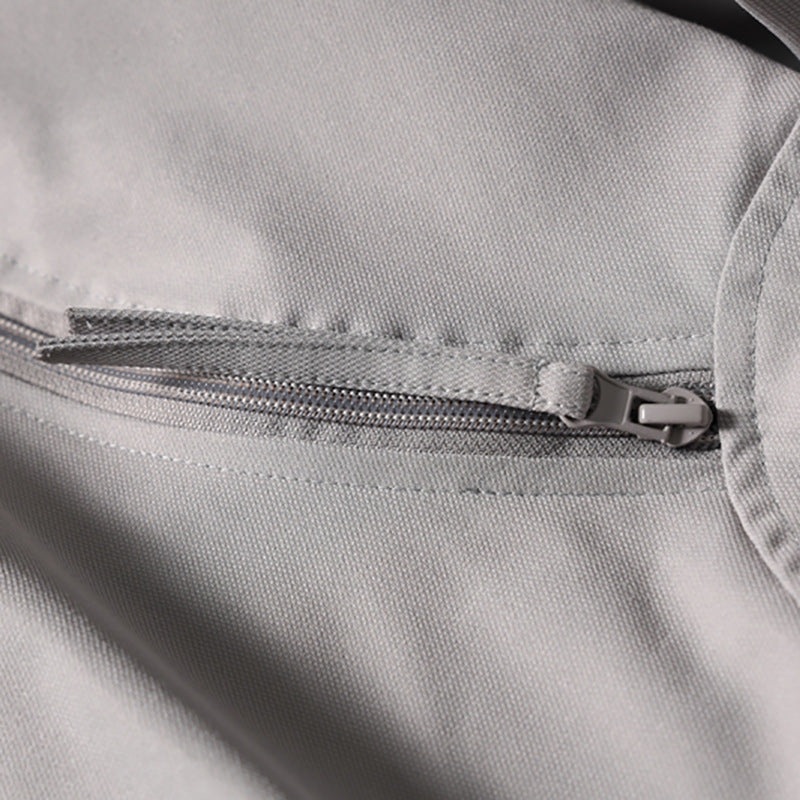 Multi-Zip Stand Collar Oversized Jacket – Relaxed Fit Streetwear Blouson