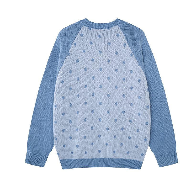 Cardigan en maille zippé à pois avec motif étoile et notes de musique