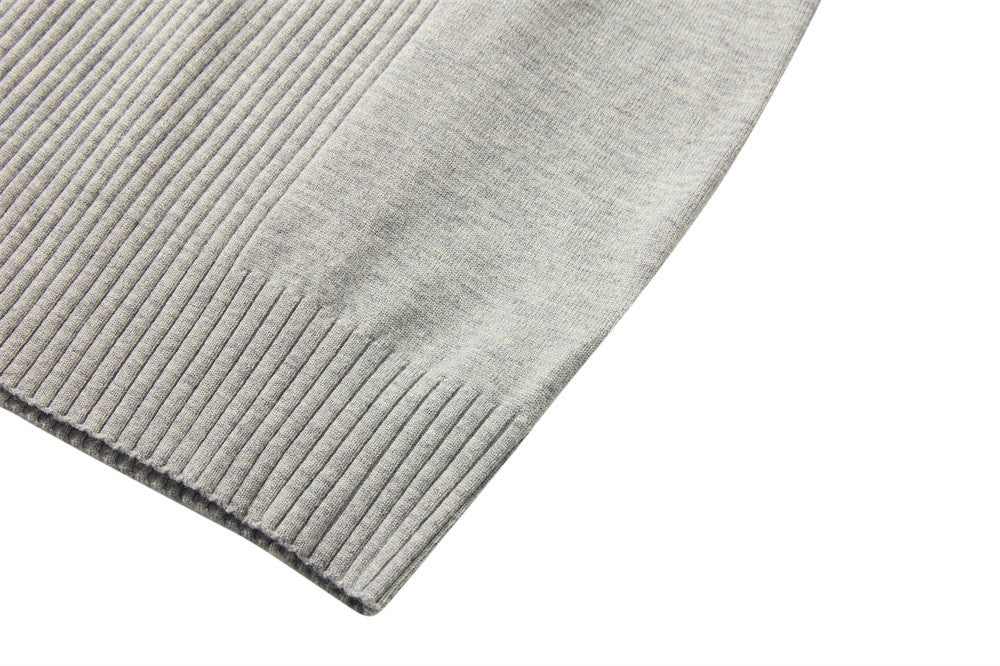 Men's Long Sleeve Sweater Polo Mock Neck Ribbed Knit Slim Fit Pullover