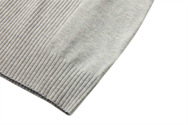 Men's Long Sleeve Sweater Polo Mock Neck Ribbed Knit Slim Fit Pullover