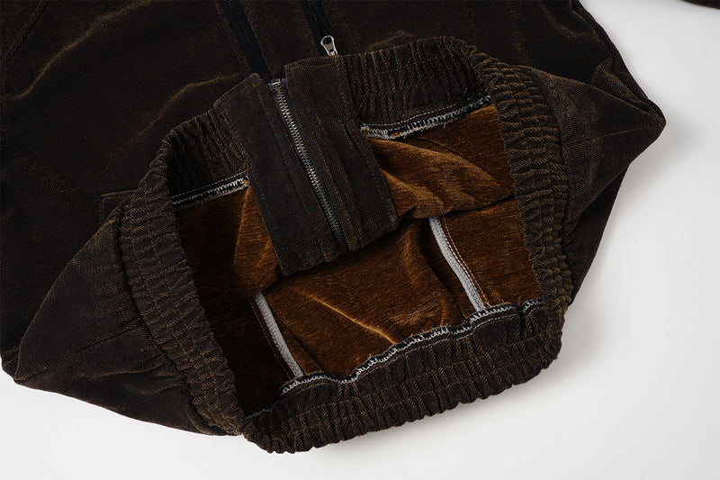 Veste Harrington en velours coupe boxy – Style workwear américain rétro