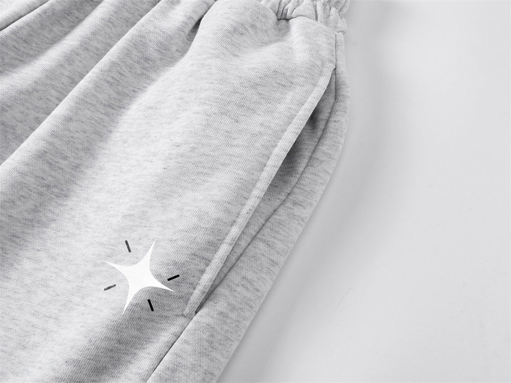 Wide-Leg Sweatpants with Star Graphic Print – Men's Relaxed Fit Streetwear Pants
